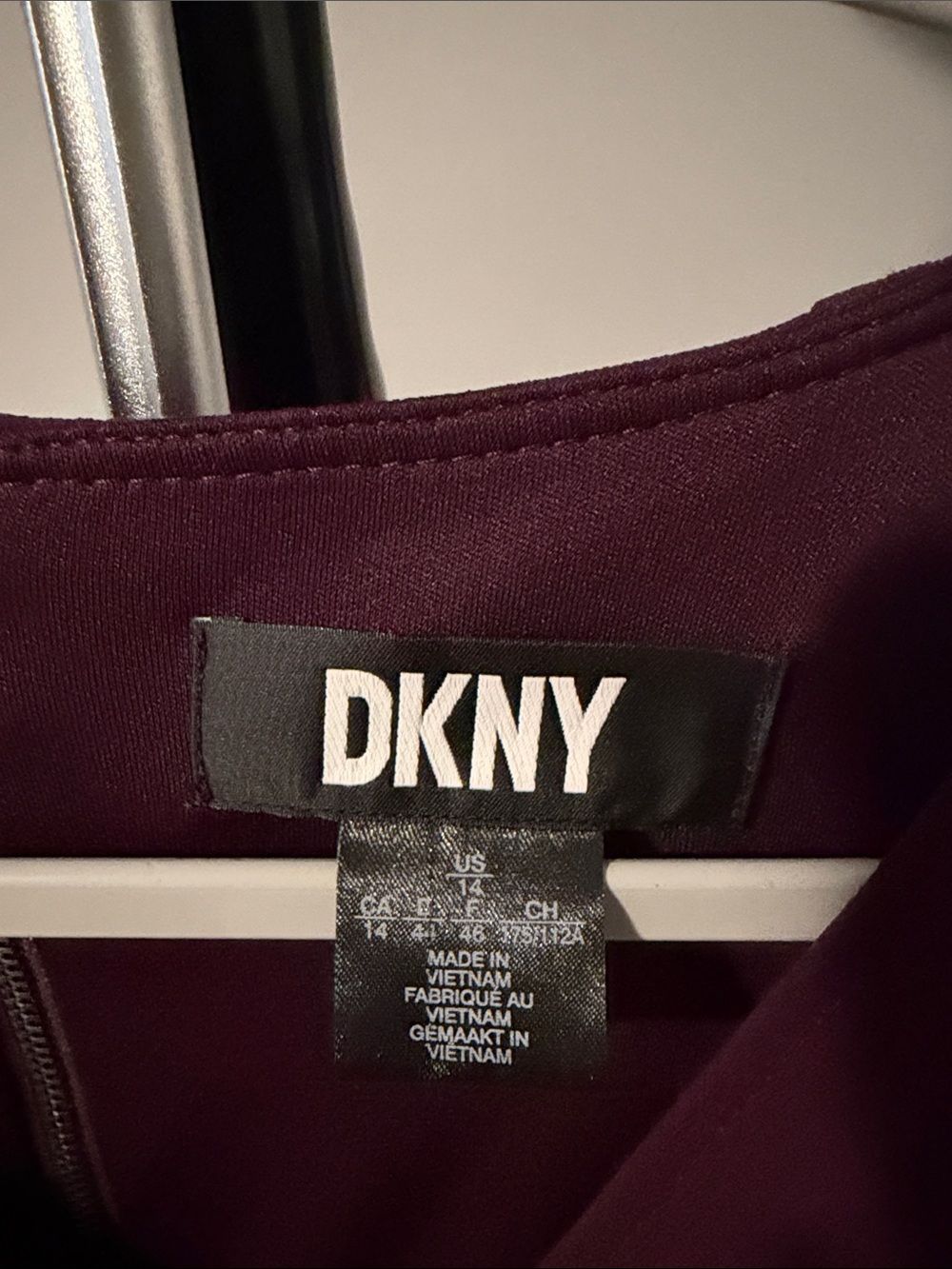 DKNY Plum V-Neck Long Sleeve Sheath Dress - Picture 3 of 4